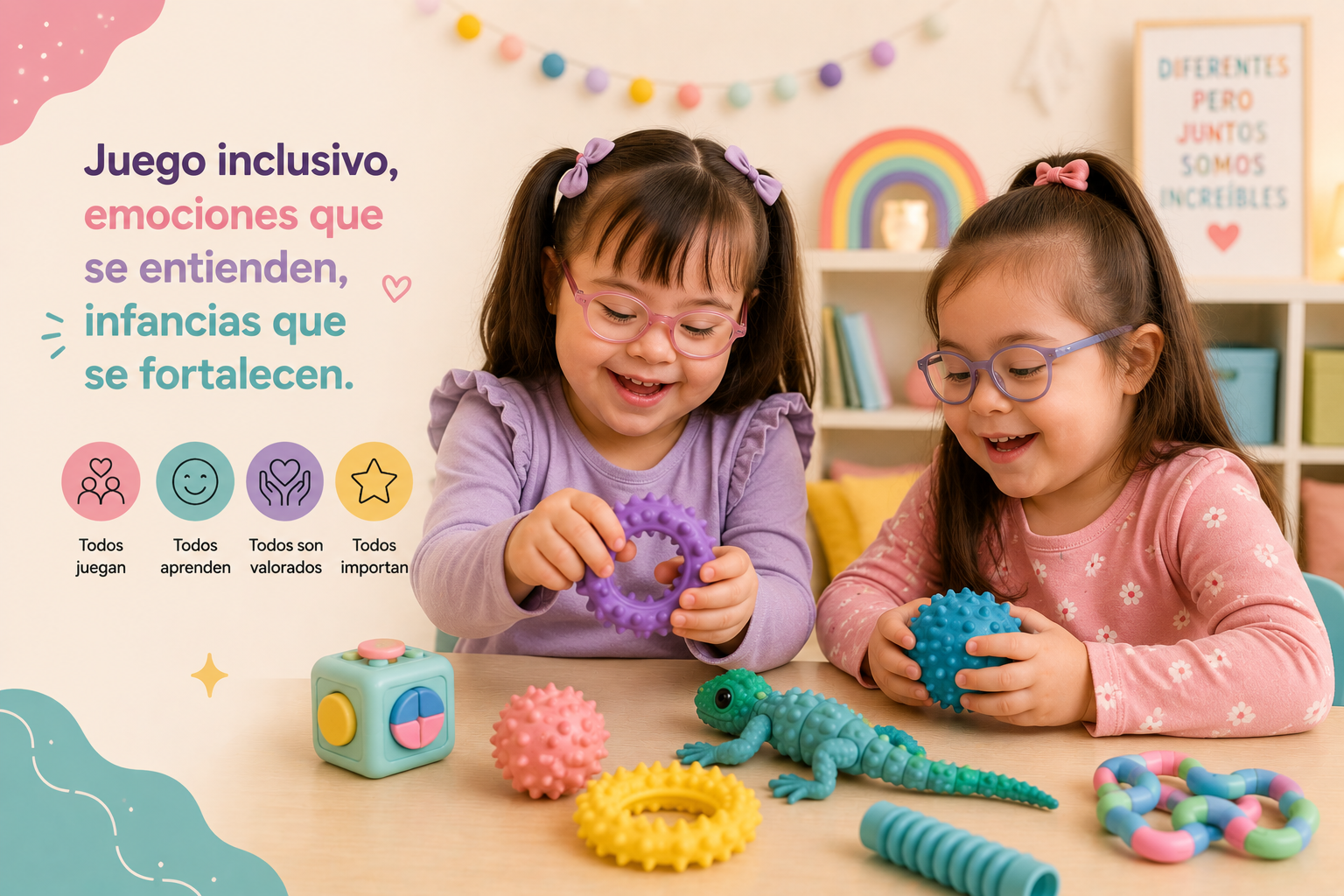 El juego inclusivo busca que todos los niños puedan participar, aprender y disfrutar sin importar sus diferencias o necesidades particulares.