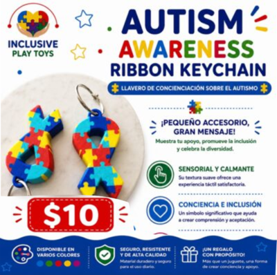 Autism Awareness Ribbon Keychain