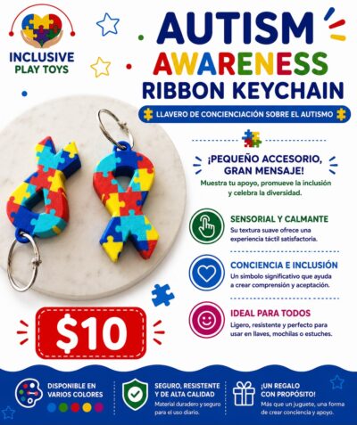 Autism Awareness Ribbon Keychain