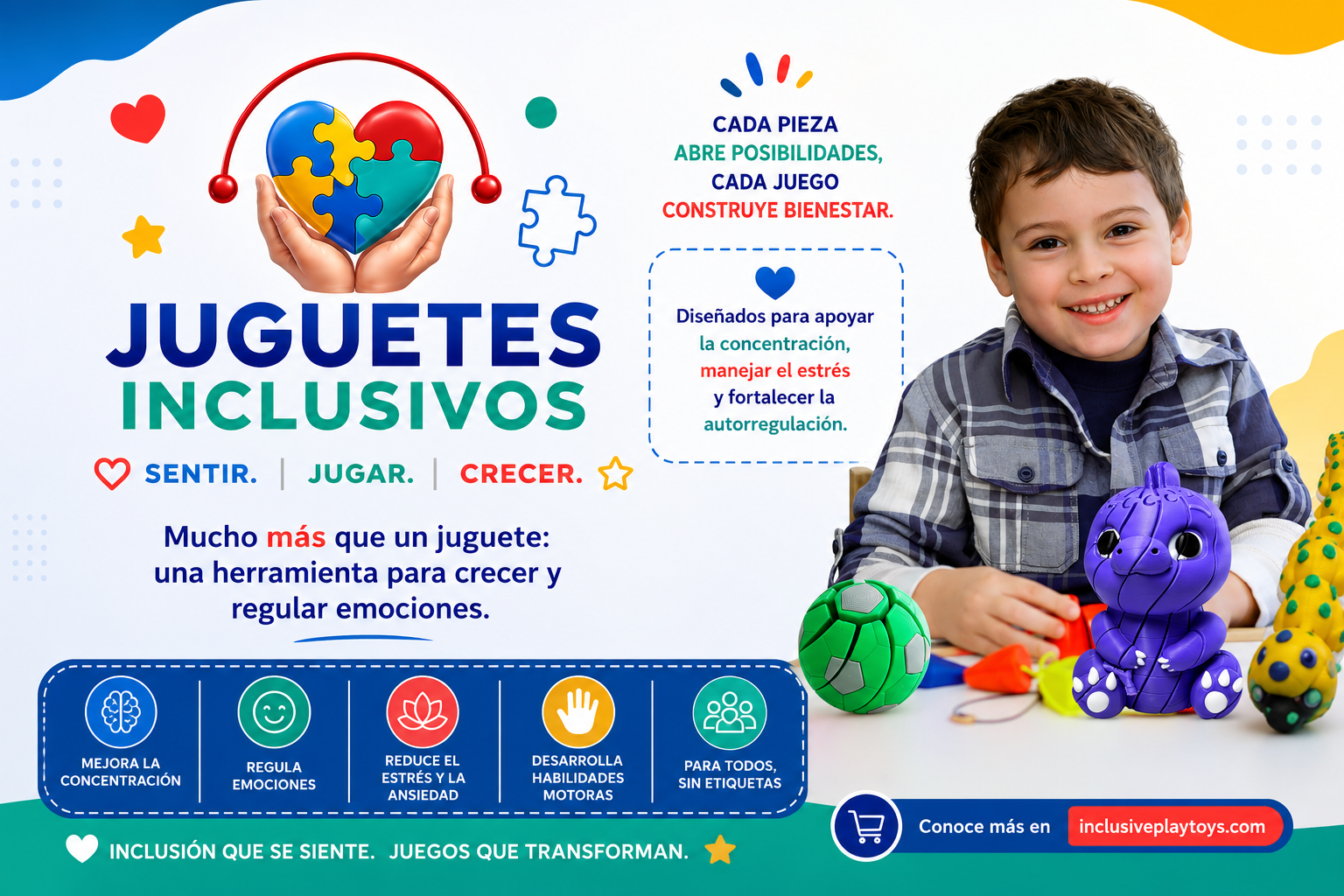 Cada producto busca ofrecer una experiencia divertida mientras ayuda a estimular habilidades importantes para el crecimiento infantil.